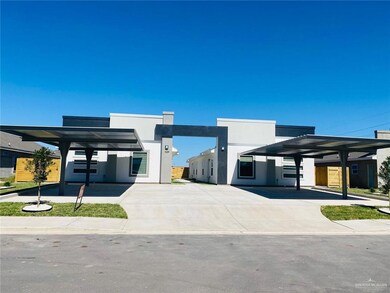 Contemporary house with stucco siding