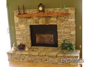 Stone fireplace