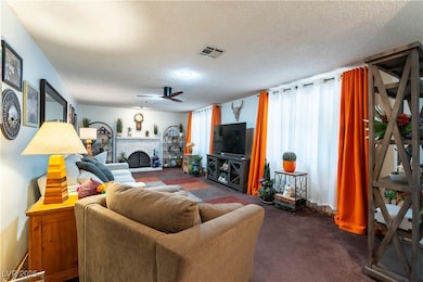 Living Room with Beautiful Fireplace