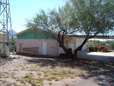 Side view of garage