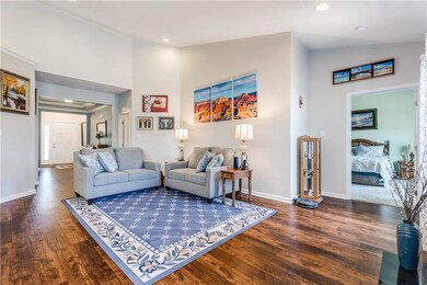 Living Room with vaulted ceiling