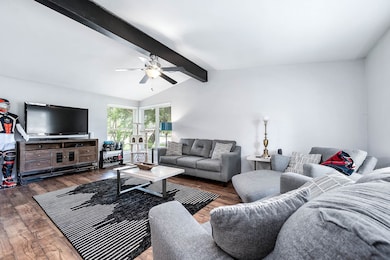 Spacious living room with modern decor featuring a