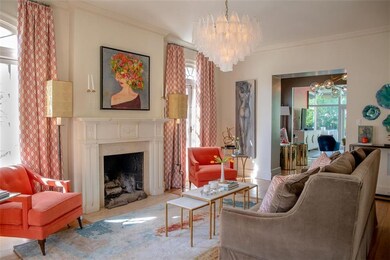 Living room, wood burning fireplace