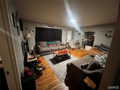 Living room with wood finished floors