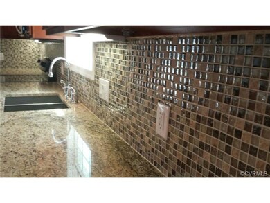 A close look at the granite countertops in kitchen
