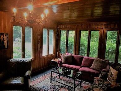 Family room with cypress ceiling/walls