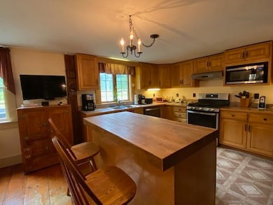 Eat in Kitchen with Butcher block island top