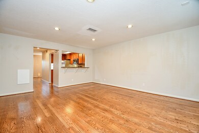 Spacious living area seamlessly connected to the k