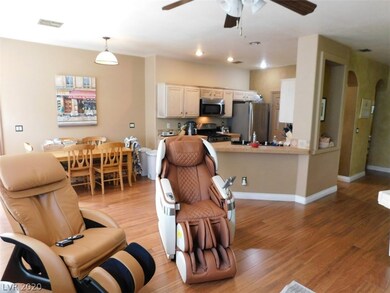 Spacious living room with gas fireplace, vaulted c