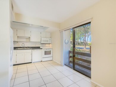 Kitchen with sliding glass doors