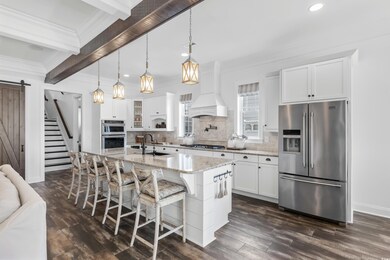 Kitchen with appliances with stainless steel finis