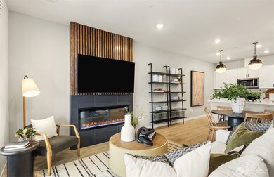Model Home Gathering Room with Electric Fireplace