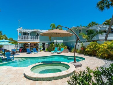 Rear elevation with pool and spa