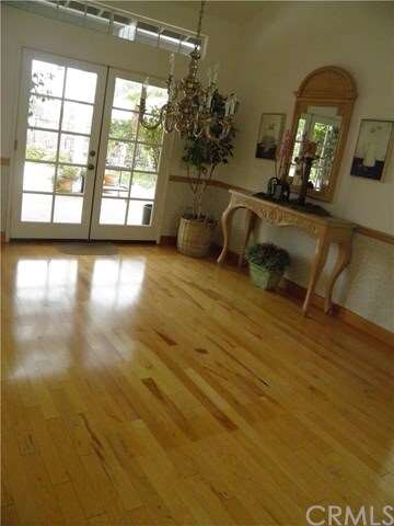 Formal dining room with french doors to covered pa