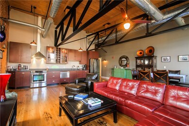 With its fifteen feet ceilings the great room prov