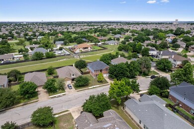 Aerial perspective of suburban area