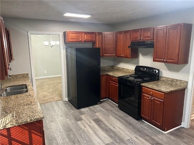view of kitchen back towards dining room