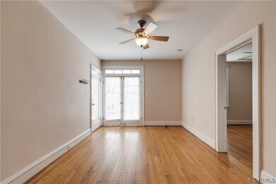 Empty room featuring light wood-type flooring and