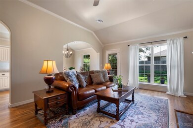 This cozy yet spacious living room is designed to