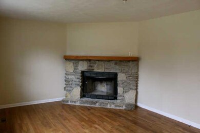 Beautiful stone fireplace in front living room