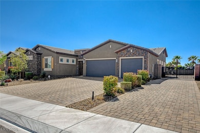 Ranch-style home featuring stucco siding, decorati