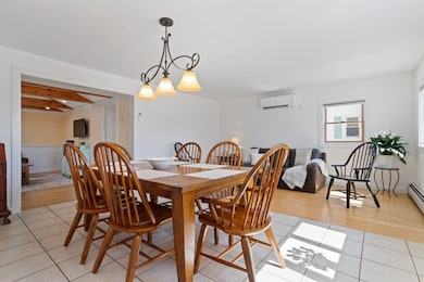 An open concept dining and living room