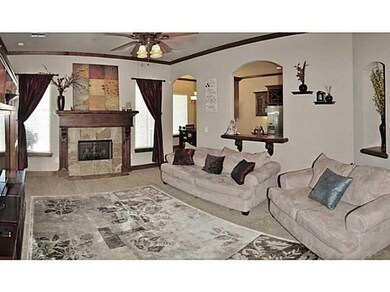 Living Room. Breathtaking living area offers rich 