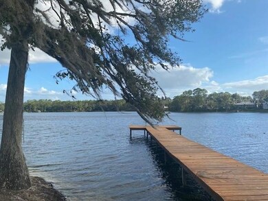 Dock at lake in community park