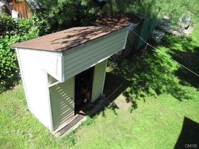 Looking down from the balcony onto the shed.  Even