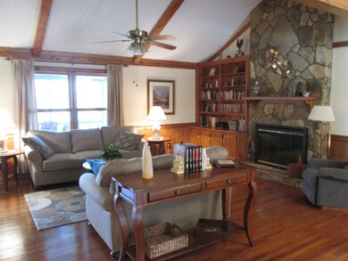 Awesome view of Lake from Great Room with Stone Fi