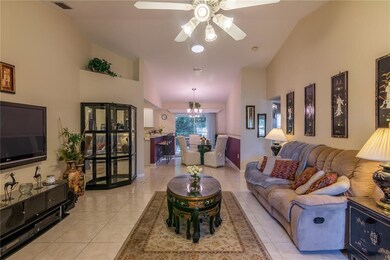 Vaulted ceilings in the living area