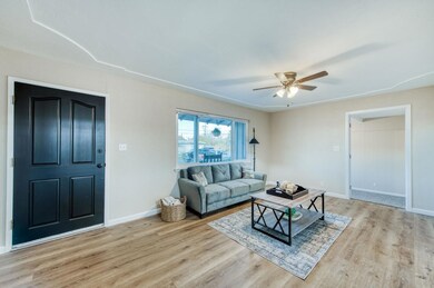Beautiful family room at the front of the home wit