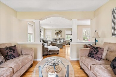 Archway from formal living room to family room