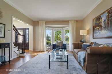 ELEGANT BAY WINDOW, THICK WHITE CROWN MOLDINGS, HA