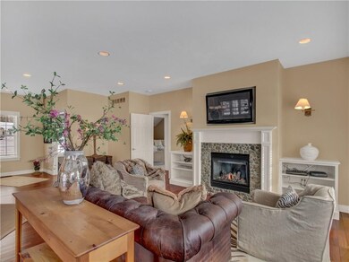 Living Room with gas fireplace and 9 foot ceilings
