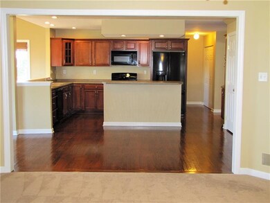 From family room into the kitchen area.