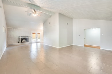 Large Open Living Area with Fireplace