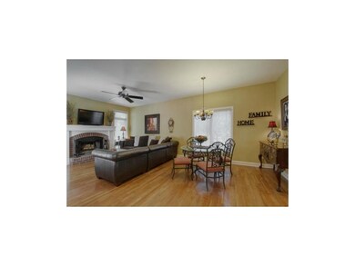 Hearth with brick gas fireplace. Cozy up and Enjoy
