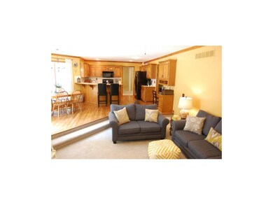 Open floor plan from the Family Room to the kitche