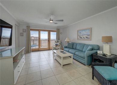 Nice size Living Room with easy care tile floors.