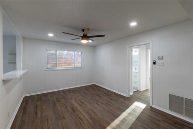 Unfurnished room featuring recessed lighting, dark
