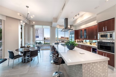 Kitchen with appliances with stainless steel finis