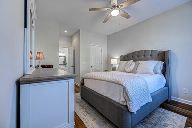 Bedroom with recessed lighting, baseboards, ceilin