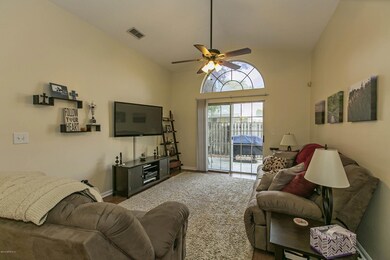 Family Room with Vaulted Ceiling