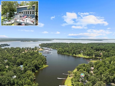 Aerial view of a large body of water