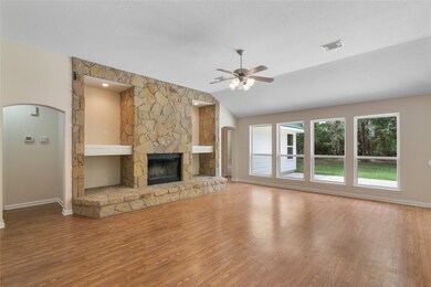 Living room view with fireplace