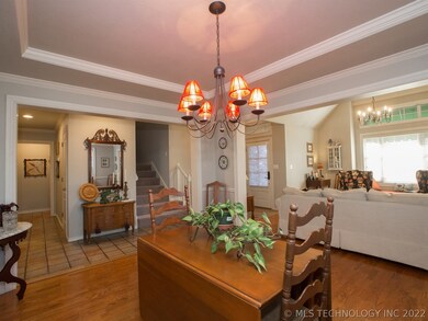 The formal dining room is right behind the kitchen