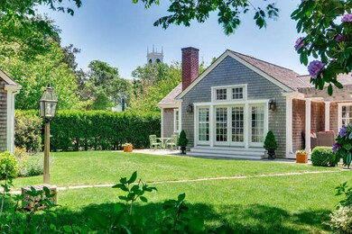 Edgartown Village home with view to Whaling Church tower