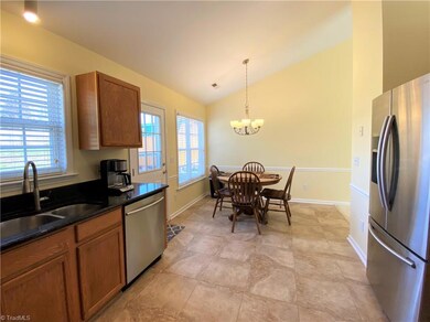 View of dining area from kitchen