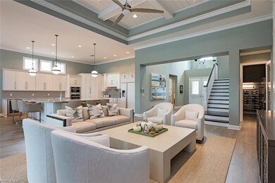 Note the ceiling detail and entry to the wine room